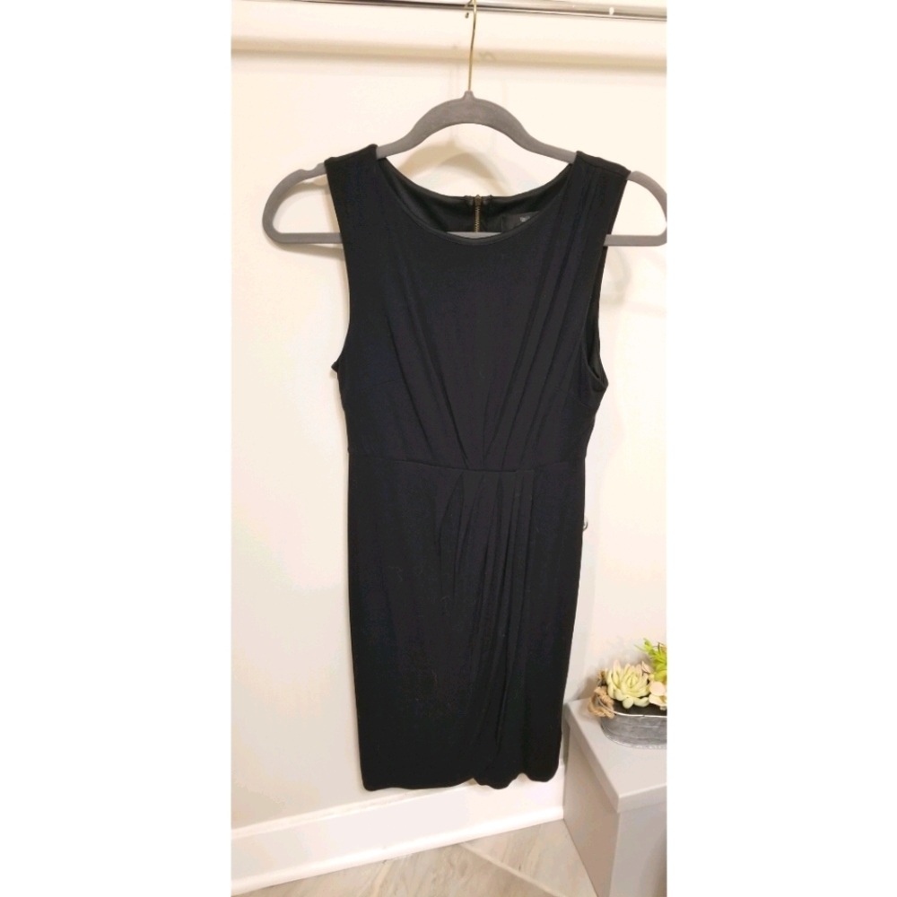 Black, faux wrap dress